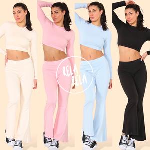 Rela Rela Long Sleeve Top & Flared Trouser Co-Ord UK 6-16 Casual Chic Womenswear Outfit