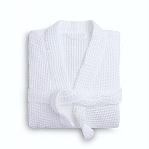 Lightweight White Unisex Waffle Spa Bathrobe One Size Polyester/Cotton Dressing Gown Comfort Elegant Womenswear Day Long Sleeves Loungewear Sleeves Nightwear Fits Wave