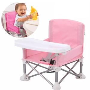 Baby Booster Seat+Tray Folding Travel Chair for Camping and Picnics