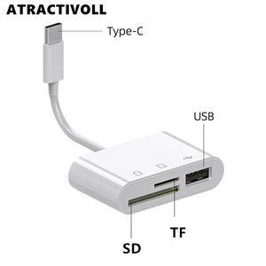 【ATRACTIVOLL】2024 New 1/3PCS USB-C to SD card reader adapter Type-C for Apple iPad Macbook Pro Air 13 Samsung, Plug and play data transfer,Multi-port adapter