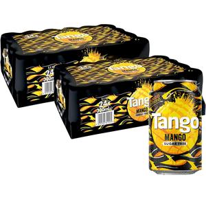 Tango Mango Sugar Free 330ml Cans - Pack of 48 (2x 24pk) - Low-Calorie Beverage Soft Drink