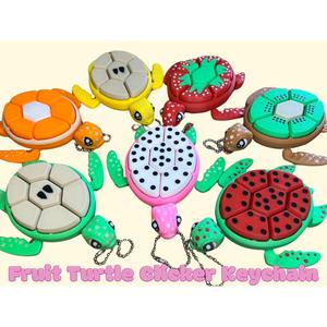 Fruit Turtle Clicker Keychain - Keyrings, Sensory, ADHD, Autism, Anxiety, Stress Relief key chain