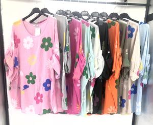 FASHION LUVA ITALIAN WAFFLE MULTI COLOUR WOMENS DAISY FLORAL PRINT PLUS SIZE LADIES TOP DRESS