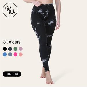 RELA RELA Marble Tie Dye High Waisted Scrunch Bum Leggings Comfort Fit UK 4-16 Womenswear Activewear Bottom Comfortable Print Women Lady