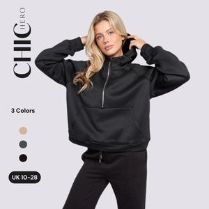 ChicHero Women Oversized Hoodies Half Zip Long Sleeve Hoodie fashion  deals tops