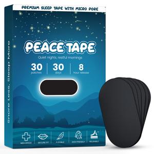 Mouth Tape for Sleeping – Anti-Snoring Strips (30 Pack) | Improves Nasal Breathing, Beard-Friendly, Hypoallergenic & Gentle Adhesive for Restful Sleep