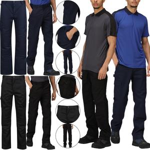 Mens Regatta Cargo Action Workwear Elasticated Trousers Multi Pockets Knee Pad Pockets Durable Water Resistant Pants