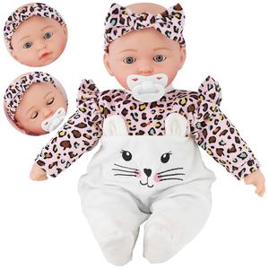 Bibi Doll Kitty Meow Meow 16" Moving Eyes Kitten Baby Soft Bodied Doll Sleeping Eyes Doll for Ages 18 Months +