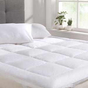 Extra Thick Mattress Topper 4”/10cm With Elasticized Corners | Hotel Quality-Breathable Noiseless Washable Anti SlipFluffy Hypoallergenic Mattress Topper-Supersoft Heavy Fill-Anti Allergy-Stitched and Elasticated Corner Strap-Single Double King Super King