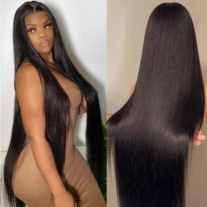 Bling Hair Natural Hairline Brazilian Human Hair Transparent Lace Frontal Wig 16-36inch Straight HD Lace Front Wig 13x4 13x6 180 Density Pre Plucked Glueless Bleached Knots Baby Hair Free Shipping UK