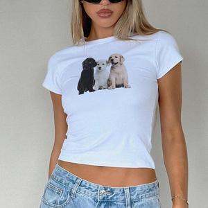Labrador Puppies Print T-Shirt - Womens Baby Tee - Salty Pixie