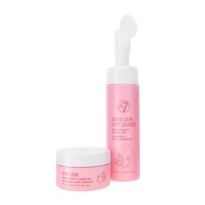 W7 Berry Clean Cleansing Bundle - Facial Skincare Double Cleansing Set - Cleanser