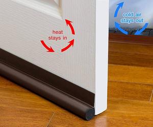 Draft Excluder for Doors, Door Draft Stopper Bottom One Sided Door Draft Blocker, 37" Cuttable Under Door Draft Blocker Insulator Door Seal Weather Stripping for Interior Front Doors