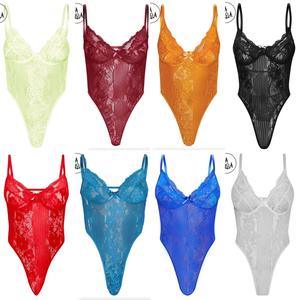 RELA RELA Lace Insert Extreme High Leg Cupped Thong Bodysuit UK 6-14 Fashion Fit Lingerie Womenswear