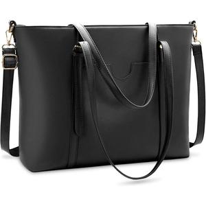 Women Handbag Laptop Tote Bag 15.6 Inch Leather Large Tote Bag Lightweight Vintage Shoulder Office Bag Lady for Work Travel Shopping