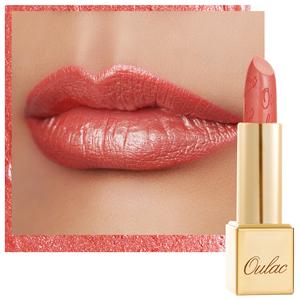 Oulac Metallic Coral Pink Lipstick for Women, High Impact Lipcolor, Lightweight Soft and Hydrating, Vegan & Cruelty-Free, Full-Coverage Lip Makeup 4.3 g/0.15 oz, Nemo Go Home(06) Gloss Lipgloss