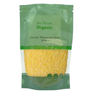 Just Natural Organic Durum Wheat Semolina 500g Grain Fiber