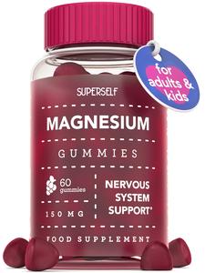 Magnesium Gummies for Adults & Kids - Vegan Magnesium Supplements - 60 Magnesium Gummies 150mg - Magnesium Citrate 1363mg for Nervous System Support, Bones, Teeth - Natural Flavour with Fruit Juice Healthcare Dietary
