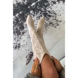 HONEY Cowboy Western Boots - Beige