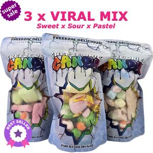 3 x VIRAL Freeze Dried MIX- Sweet Mix - Sour Mix - Pastel Mix - Freeze Dried Candy bundle - Freezie - Multibuy -  TikToks Most VIRAL By Project Freeze Dried - Snacks UK - Original Candy Mix - Project Freeze Dried - Super Sale - Bargain Fruit