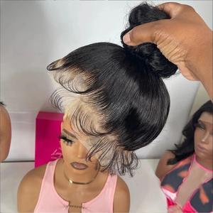 Invisi Strap Snug Fit 360 Skinlike Lace Frontal Wigs Human Hair Pre Plucked Bleached Konts 28inch Straight Lace Frontal Wig with Drawstring 360 Glueless Wigs Human Hair For Women Virgin Hair Natural Color 360 Full Lace Front Wigs Human Hair