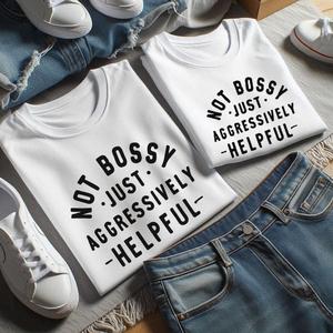 Not Bossy But Helpful Mum Matching T-Shirts White