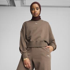 Puma Womens WARDROBE ESS Oversized Crew Sweat Top Sweatshirt