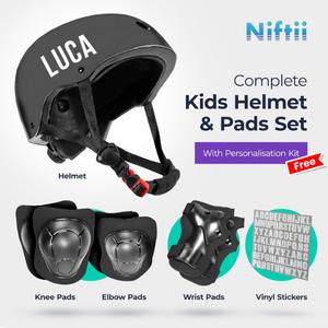 Kids Helmet with Pads with FREE Personalisation Kit - Adjustable Multi-Sport Complete Safety Gear for Cycling, Skateboarding & Scooting - Ideal for Boys & Girls Ages 3-12 - Kids Bike Helmet Set