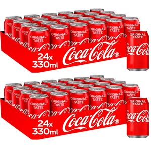 Coca-Cola Original Taste Can 330ML -Pack of 48 Beverage Soft Drink Cold