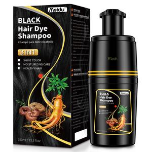 MEIDU 3 in 1 Black Hair Dye Shampoo - Can cover gray hairs,Herbal Ingredients Natural Hair Colour Shampoo,Contains Ginseng Extract,Natural Haircoloring,Phytocare,salon