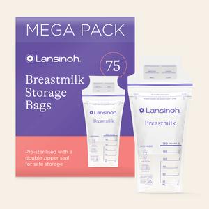 Lansinoh Breastmilk Storage Bags - Food-Safe Freezer Bags for Breastmilk, Hygienic and Tear-Away Top, Fridge or Freezer storage, LDPE Recyclable
