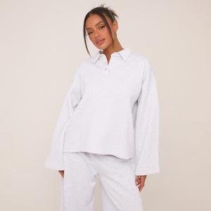 Marl Polo Collar Sweatshirt