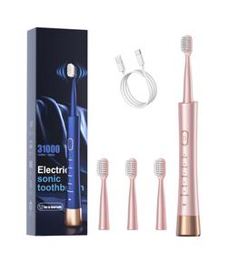 Electric USB Rechargeable Toothbrush, 1 Count Soft Bristles Toothbrushes & 4 Counts Brush Head & 1 Count Charging Cable, Intelligent Cleaning Toothbrushes, Winter & New Year Gift, Valentine's Day Gift electric toothbrush sonic selt care home gadoets Daily