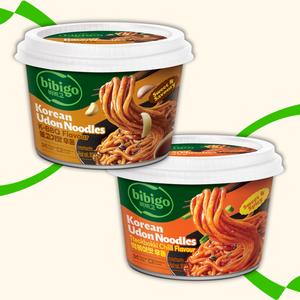 bibigo x2 Udon Noodles Bundle, Big Bowl 187g x2 - Korean-Style Udon, Instant Cup Noodles, Instant Food, Spicy Ramen Noodle Ramyun