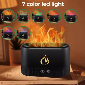 Flame Humidifier And Fragrance Diffuser - 7 Flame Colors | Flame LED Essential Oil Diffuser Aroma Aromatherapy Air Ultrasonic Humidifier Electric DIfuser Oilvapour House Humidifer Home FIre Water Fogger Portable Volcano Room Smart Diffusers Cents wifes ef