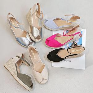 KatchMe Women's Trendy Open Toe Ankle Strap Woven Wedge,Perfect Gift for Girls,Fashion Female Heels for Indoor & Outdoor Wear,Walking Shoes for Women