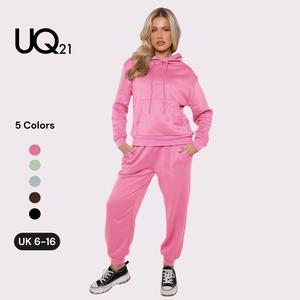 Unique21 Women‘s Oversized Drop Shoulder Long Sleeve Tracksuit Drawstring Thermal Hoodie & Sweatpants
