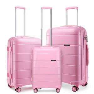 [MissLulu Bags] Bread Design Hard Shell Polypropylene 20''/24''/28'' Suitcase with TSA Lock - Pink