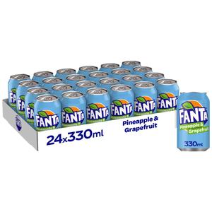 Fanta Pineapple & Grapefruit - Pack of 24 x 330ML - Fruity Flavoured Soda, Beverage