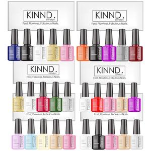 KINND - Nail Polish Sets - Rapid Dry Nail Polish - 5 x 8ml Bottles - Quick Dry Nail Varnish - Instant Dry - High Gloss High Shine - Gift Set Box - Autumn Winter Summer Spring Pastel Nail Colours - Vegan - Art Care Tech Designs Christmas Present For Her