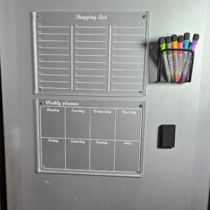 14pc Interchangeable Magnetic Clear Fridge Planner Calendar Board Set