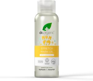 Dr Organic Stretch Mark Oil with Calendula, Firm & Smooth, Pregnancy, Natural, Vegan, Reduce appearance of Stretch Marks, Dry Skin, Cruelty-Free, Paraben & SLS Free, Certified Organic, 100ml