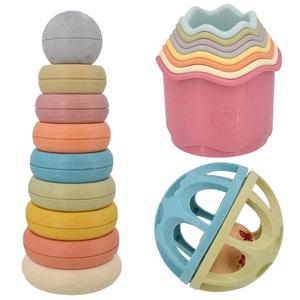 Play Project Wheat Fibre Baby Stacking Rings Cup and Ball Toy Set