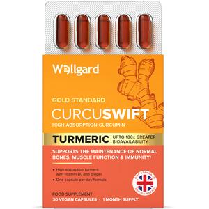 Wellgard Curcuswift High-Absorption Turmeric Supplement, Curcumin
