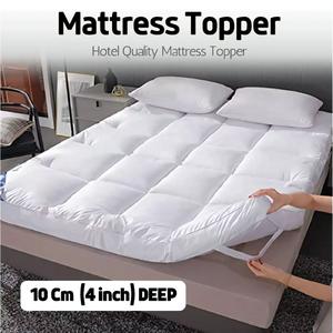 Mattress Topper Smart microfiber cooled mattresses, premium zone quilted mattress Topper, breathable fluffy soft mattress covers, machine washable and durable, ideal for bedroom, guest room and hotel mattress protection, available in all UK sizes