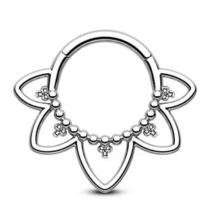 Oufer 16G Titanium Lotus Flower Septum Ring Daith Earrings