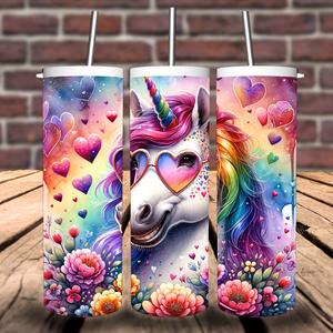 20oz Tumbler unicorn rainbow - personalised Bottle Drinkware