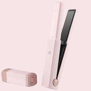 Portable Hair Straightener for All Hair Types - Fast Heating & Dual Voltage Daily Durable Comfort Smooth wireless Lightweight Pink