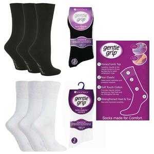 New 3/6 Pairs Gentle Grip Non Elastic Diabetic Soft Cotton Socks for Men Women UK4-8 Calf High All Seasons Plain Long