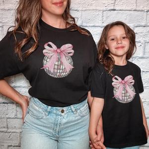 Coquette Disco Ball Matching Mum & Kid T-shirt